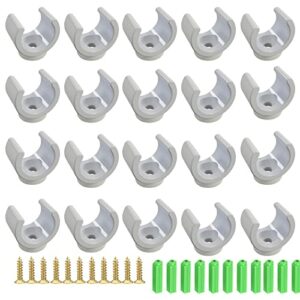 Jikaihong 20pcs PEX Pipe Support Hangers, U-Hook PEX Holder PVC Water Pipe Clamps Clips Socket, for 1/2inch and 3/4inch PEX Tubing, White, 3/4In