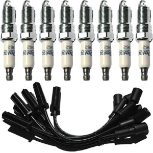 41-962 Spark Plug + 9748HH Wire for Cheverolet Silverado Cadillac Esacalade GMC Sierra LS2 LS3 LS4 LS7 Engines 4.8L 5.3L 6.0L, Pack of 16