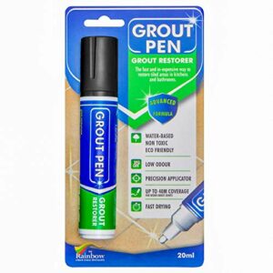 Grout Pen Black Tile Paint Marker: Waterproof Grout Paint, Tile Grout Colorant and Sealer Pen - Black, Wide 15mm Tip (20mL)