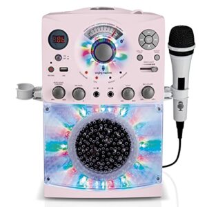 Singing Machine SML385UP Bluetooth Karaoke System with LED Disco Lights, CD+G, USB, and Microphone, Rose Gold/Frosted Pink [Amazon Exclusive]