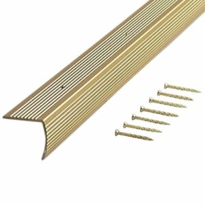M-D Building Products 79020 Fluted 1-1/8-Inch by 1-1/8-Inch by 36-Inch Stair Edging, Satin Brass
