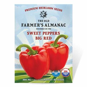 The Old Farmer's Almanac Sweet Pepper Seeds (Big Red) - Approx 40 Seeds