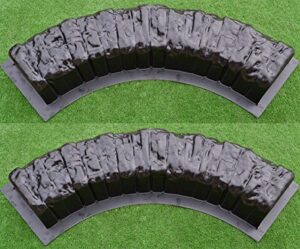 Concrere Mold DIY Sold 2 pcs Round Edge Stone Concrete MOLDS Log Edging Border Mould ABS Plastic #BR11