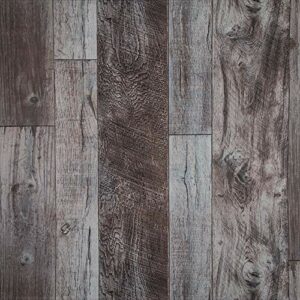 Grey Distressed Wood Plank Wallpaper Peel and Stick Rustic Wood Grain Pattern Wall Paper 17.71''×118''